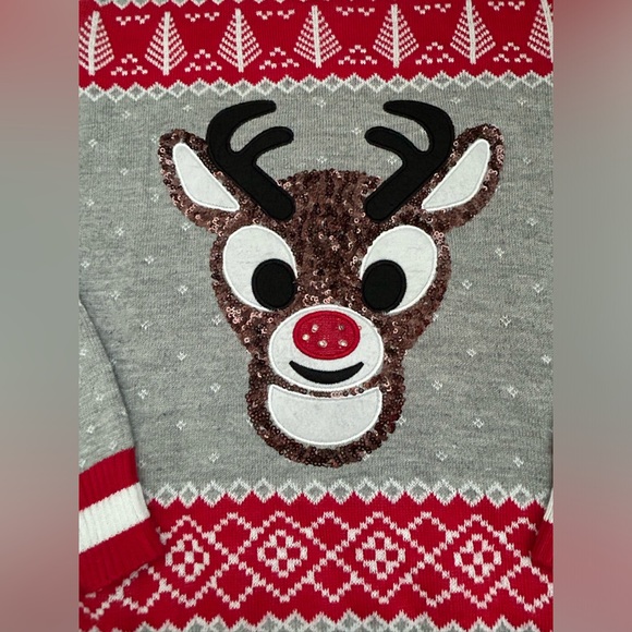 Kids Tipsy Elves Rudolph the Red-Nosed Reindeer Sweater, size Youth Small - Picture 2 of 6